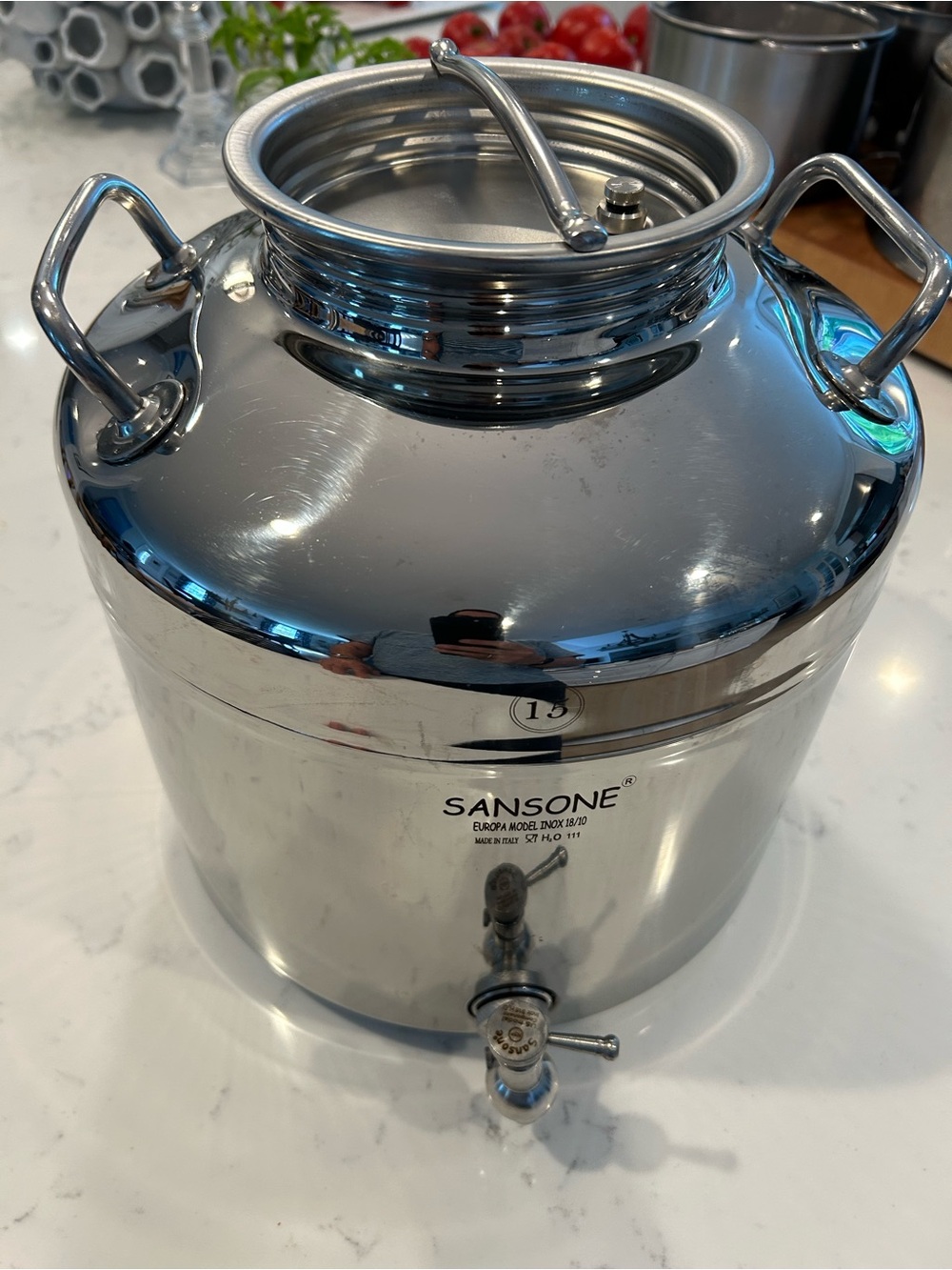 Stainless Steel Beverage Dispenser in Silver